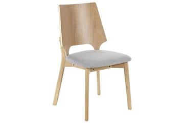 Matsalsstol Abee set om 2 Grå-Ljust Trä - Grå-Ljust Trä - Möbler - Fåtölj & stolar - Matstol & köksstol