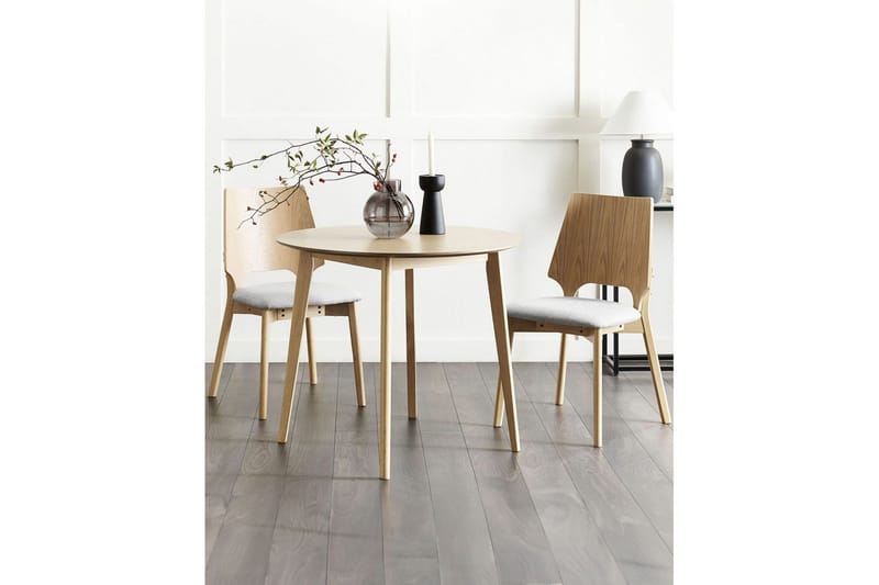 Matsalsstol Abee set om 2 Grå-Ljust Trä - Grå-Ljust Trä - Möbler - Fåtölj & stolar - Matstol & köksstol