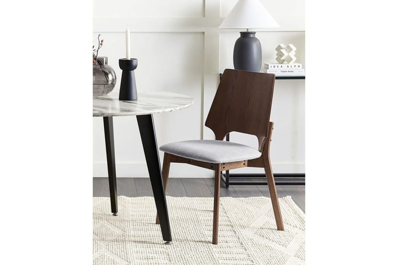 Matsalsstol Abee set om 2 Grå-Mörkt Trä - Grå-Mörkt Trä - Möbler - Fåtölj & stolar - Matstol & köksstol