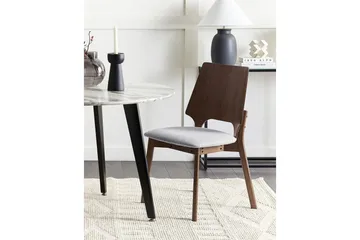 Matsalsstol Abee set om 2 Grå-Mörkt Trä - Grå-Mörkt Trä - Möbler - Fåtölj & stolar - Matstol & köksstol