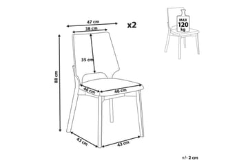 Matsalsstol Abee set om 2 Grå-Mörkt Trä - Grå-Mörkt Trä - Möbler - Fåtölj & stolar - Matstol & köksstol