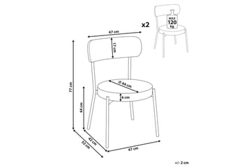 Matsalsstol Allison set om 2 Beige-Svart - Beige-Svart - Möbler - Fåtölj & stolar - Matstol & köksstol