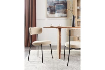 Matsalsstol Allison set om 2 Beige-Svart - Beige-Svart - Möbler - Fåtölj & stolar - Matstol & köksstol