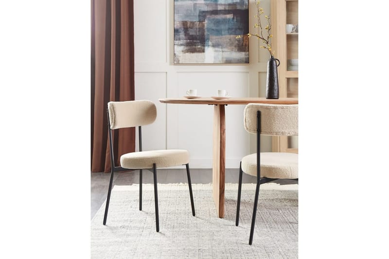Matsalsstol Allison set om 2 Beige-Svart - Beige-Svart - Möbler - Fåtölj & stolar - Matstol & köksstol