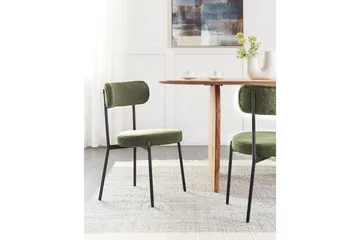 Matsalsstol Allison set om 2 Grön-Svart - Grön-Svart - Möbler - Fåtölj & stolar - Matstol & köksstol