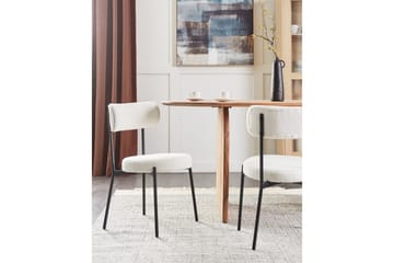 Matsalsstol Allison set om 2 Vit-Svart - Vit-Svart - Möbler - Fåtölj & stolar - Matstol & köksstol