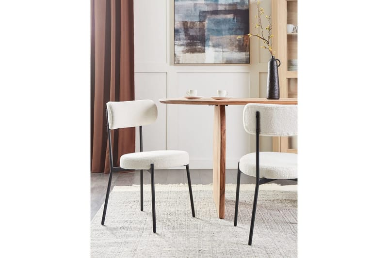 Matsalsstol Allison set om 2 Vit-Svart - Vit-Svart - Möbler - Fåtölj & stolar - Matstol & köksstol
