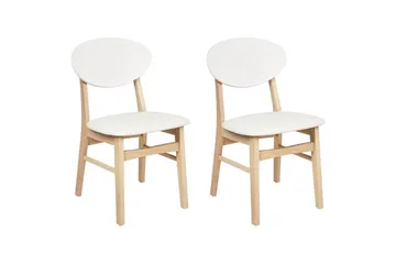 Matsalsstol Amery set om 2 Ljus Trä-Vit - Ljus Trä-Vit - Möbler - Fåtölj & stolar - Matstol & köksstol