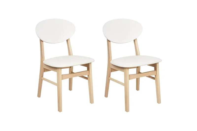 Matsalsstol Amery set om 2 Ljus Trä-Vit, Ljus Trä-Vit