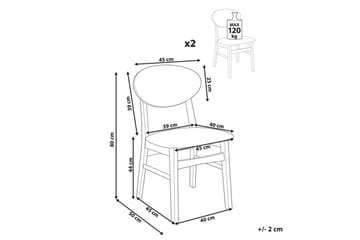 Matsalsstol Amery set om 2 Ljus Trä-Vit - Ljus Trä-Vit - Möbler - Fåtölj & stolar - Matstol & köksstol
