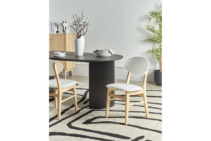 Matsalsstol Amery set om 2 Ljus Trä-Vit - Ljus Trä-Vit - Möbler - Fåtölj & stolar - Matstol & köksstol