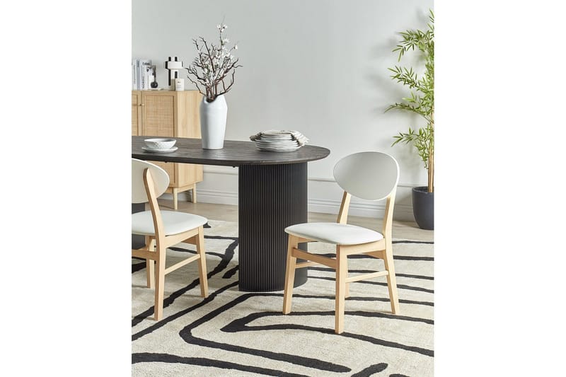 Matsalsstol Amery set om 2 Ljus Trä-Vit - Ljus Trä-Vit - Möbler - Fåtölj & stolar - Matstol & köksstol