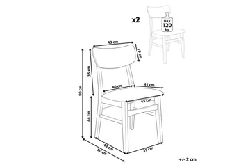 Matsalsstol Anoka set om 2 Mörk Trä-Beige - Mörk Trä-Beige - Möbler - Fåtölj & stolar - Matstol & köksstol