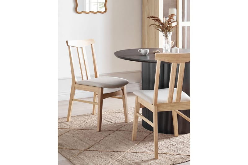 Matsalsstol Avalon set om 2 Ljus Trä-Beige - Ljus Trä-Beige - Möbler - Fåtölj & stolar - Matstol & köksstol