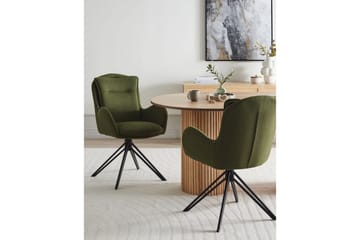 Matsalsstol Avelar set om 2 Mörkgrön-Svart - Mörkgrön-Svart - Möbler - Fåtölj & stolar - Matstol & köksstol