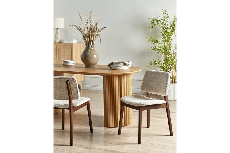 Matsalsstol Blane set om 2 Ljus Trä-Beige - Ljus Trä-Beige - Möbler - Fåtölj & stolar - Matstol & köksstol