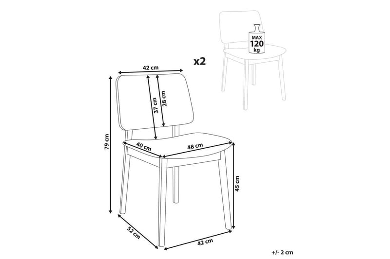 Matsalsstol Blane set om 2 Ljus Trä-Beige - Ljus Trä-Beige - Möbler - Fåtölj & stolar - Matstol & köksstol