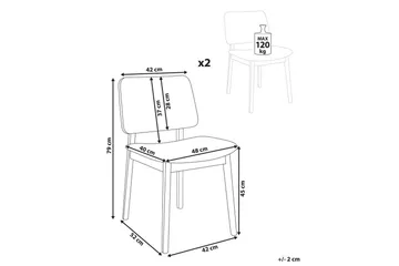 Matsalsstol Blane set om 2 Ljus Trä-Beige - Ljus Trä-Beige - Möbler - Fåtölj & stolar - Matstol & köksstol