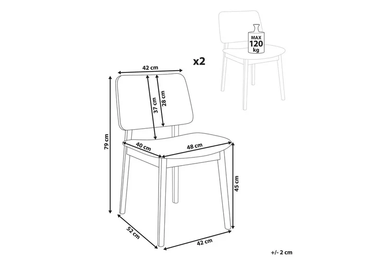 Matsalsstol Blane set om 2 Ljus Trä-Beige - Ljus Trä-Beige - Möbler - Fåtölj & stolar - Matstol & köksstol