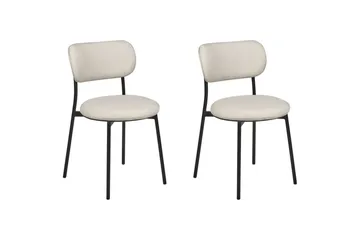 Matsalsstol Casey set om 2 Beige-Svart - Beige-Svart - Möbler - Fåtölj & stolar - Matstol & köksstol