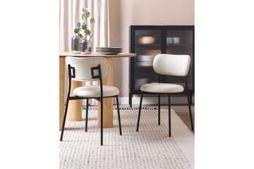 Matsalsstol Casey set om 2 Beige-Svart - Beige-Svart - Möbler - Fåtölj & stolar - Matstol & köksstol