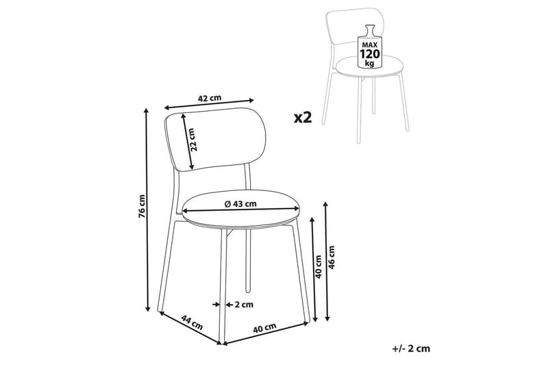 Matsalsstol Casey set om 2 Vit-Svart - Vit-Svart - Möbler - Fåtölj & stolar - Matstol & köksstol