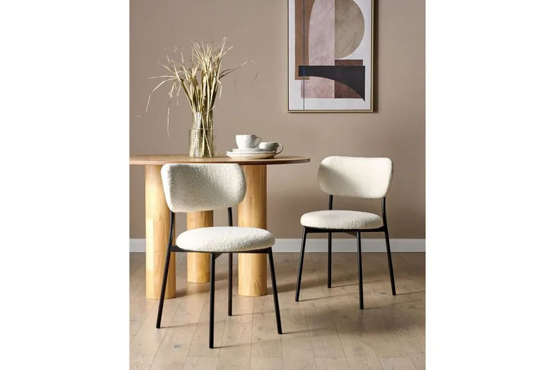 Matsalsstol Casey set om 2 Vit-Svart - Vit-Svart - Möbler - Fåtölj & stolar - Matstol & köksstol