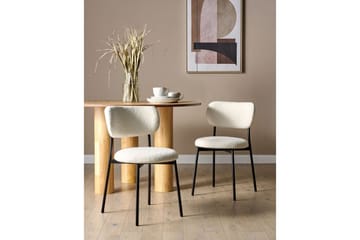 Matsalsstol Casey set om 2 Vit-Svart - Vit-Svart - Möbler - Fåtölj & stolar - Matstol & köksstol