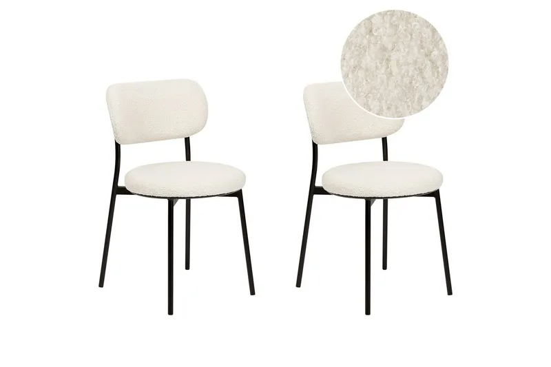 Matsalsstol Casey set om 2 Vit-Svart, Vit-Svart