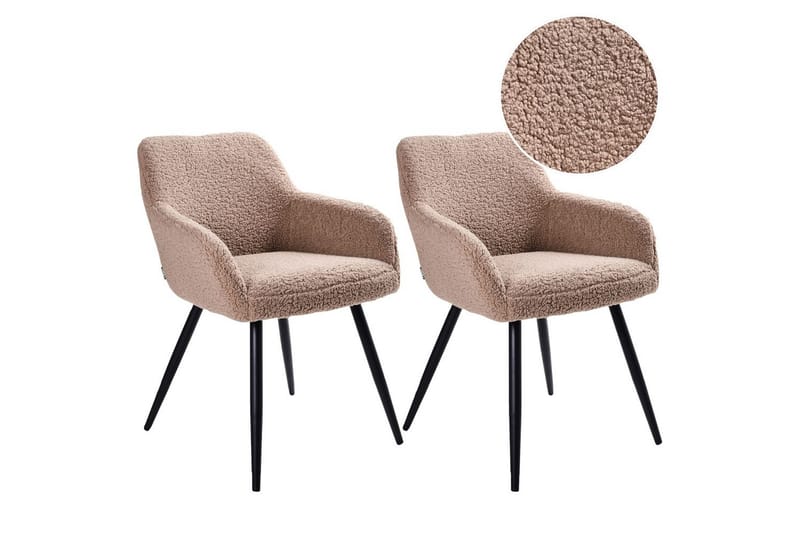 Matsalsstol Casmalia set om 2 Beige/svart - Beige/svart - Möbler - Fåtölj & stolar - Matstol & köksstol