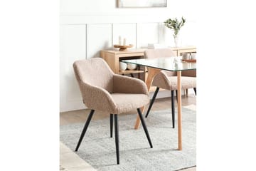 Matsalsstol Casmalia set om 2 Beige/svart - Beige/svart - Möbler - Fåtölj & stolar - Matstol & köksstol