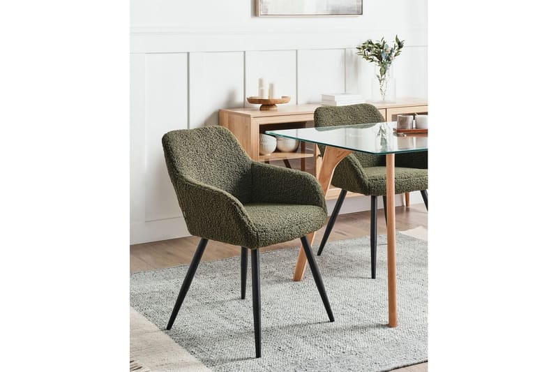 Matsalsstol Casmalia set om 2 Grön/Svart - Grön/Svart - Möbler - Fåtölj & stolar - Matstol & köksstol