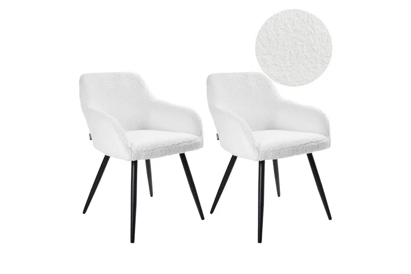 Matsalsstol Casmalia set om 2 Vit/Svart, Vit/Svart