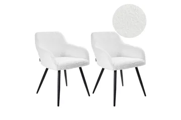 Matsalsstol Casmalia set om 2 Vit/Svart - Vit/Svart - Möbler - Fåtölj & stolar - Matstol & köksstol