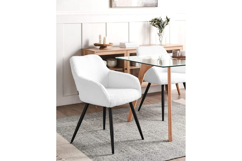 Matsalsstol Casmalia set om 2 Vit/Svart - Vit/Svart - Möbler - Fåtölj & stolar - Matstol & köksstol