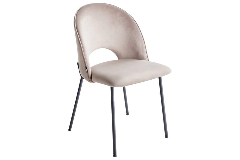 Matsalsstol Covelo set om 2 Beige-Svart - Beige-Svart - Möbler - Fåtölj & stolar - Matstol & köksstol