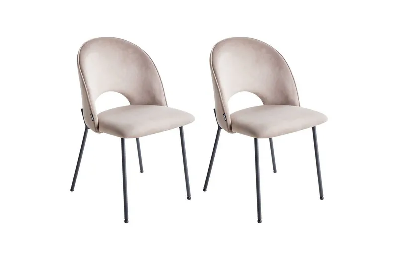 Matsalsstol Covelo set om 2 Beige-Svart, Beige-Svart