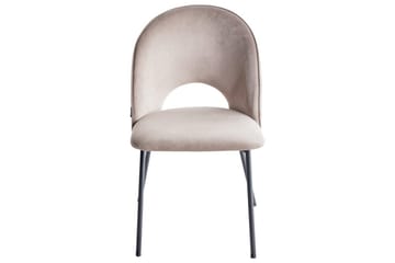 Matsalsstol Covelo set om 2 Beige-Svart - Beige-Svart - Möbler - Fåtölj & stolar - Matstol & köksstol