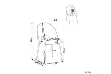 Matsalsstol Covelo set om 2 Beige-Svart - Beige-Svart - Möbler - Fåtölj & stolar - Matstol & köksstol