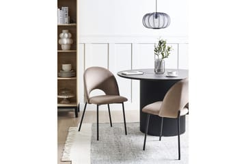 Matsalsstol Covelo set om 2 Beige-Svart - Beige-Svart - Möbler - Fåtölj & stolar - Matstol & köksstol