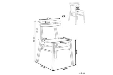 Matsalsstol Cynthiana set om 2 Ljus Trä-Grå - Ljus Trä-Grå - Möbler - Fåtölj & stolar - Matstol & köksstol