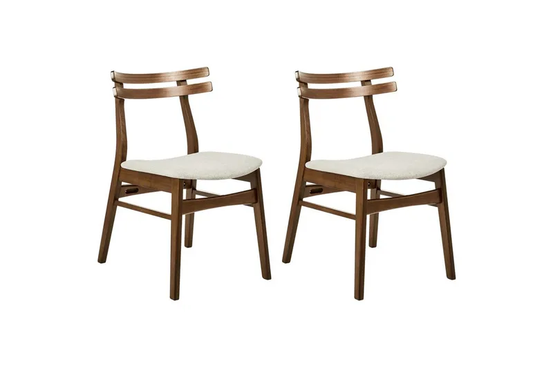Matsalsstol Cynthiana set om 2 Mörk Trä-Beige, Mörk Trä-Beige