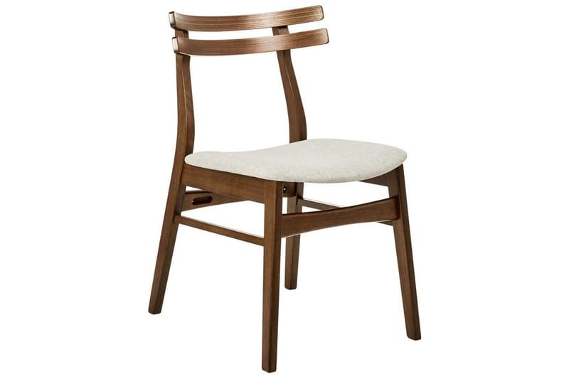 Matsalsstol Cynthiana set om 2 Mörk Trä-Beige - Mörk Trä-Beige - Möbler - Fåtölj & stolar - Matstol & köksstol