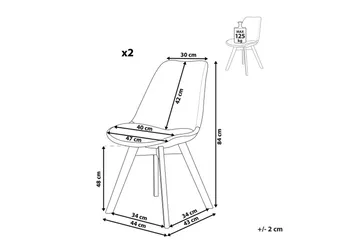 Matsalsstol Dakota Ii set om 2 Beige-Ljust Trä - Beige-Ljust Trä - Möbler - Fåtölj & stolar - Matstol & köksstol