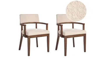 Matsalsstol Dalbo set om 2 Beige-Mörkt Trä - Beige-Mörkt Trä - Möbler - Fåtölj & stolar - Matstol & köksstol