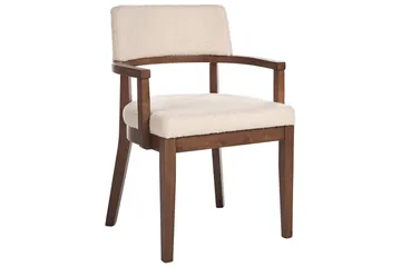 Matsalsstol Dalbo set om 2 Beige-Mörkt Trä - Beige-Mörkt Trä - Möbler - Fåtölj & stolar - Matstol & köksstol