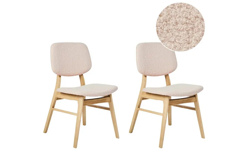 Matsalsstol Ella set om 2 Ljus Trä-Beige, Ljus Trä-Beige