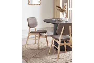 Matsalsstol Ella set om 2 Ljus Trä-Grå - Ljus Trä-Grå - Möbler - Fåtölj & stolar - Matstol & köksstol