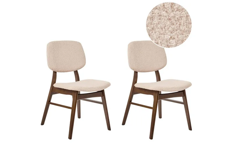 Matsalsstol Ella set om 2 Mörk Trä-Beige, Mörk Trä-Beige