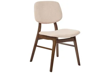 Matsalsstol Ella set om 2 Mörk Trä-Beige - Mörk Trä-Beige - Möbler - Fåtölj & stolar - Matstol & köksstol